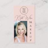 Make-up Pink, QR-Code, Vertikale Visitenkarte (Vorderseite)