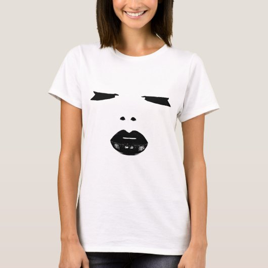 Make-up Pop Art eyes strickt schwarze Lippenstift  T-Shirt (Vorderseite)