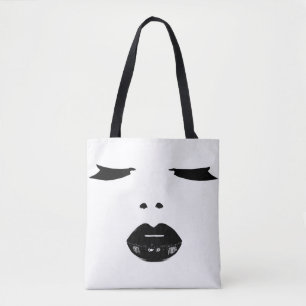 Make-up Pop Art eyes strickt schwarze Lippenstift  Tasche