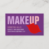 Make-up Red Lips Kontaktkarte / Make-up Artist Telefonnummerkarte (Vorderseite)