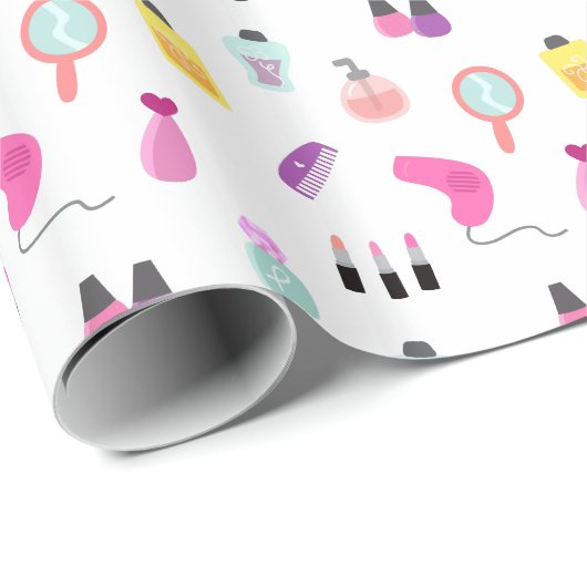 Make-up, Salon, Schönheit, Pflegenproduktmuster Geschenkpapier (Rolleneckpunkt)