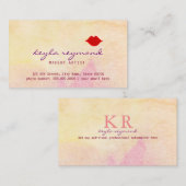 Make-up schöne Aquarell mit roten Lippen Visitenkarte (Vorne/Hinten)