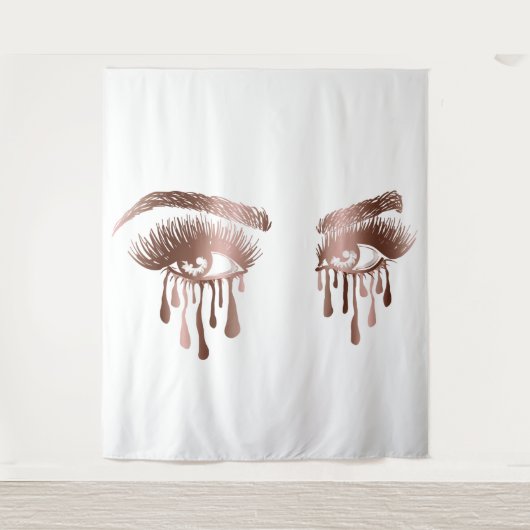 Make-up Schöne Augen mit langen Strichen und Tropf Wandteppich (Vorderseite)