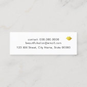 Make-up / schönes Salon Monogramm mit Goldlips Mini Visitenkarte (Rückseite)