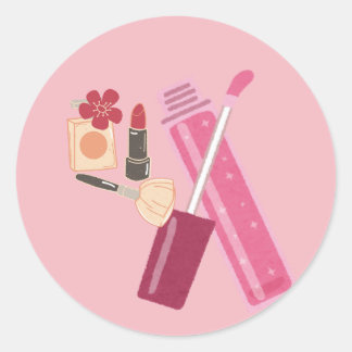 Make-up-Stimmung an Runder Aufkleber