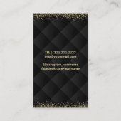 Make-up u. Haar-Stylist-Luxusgoldschwarzes Visitenkarte (Rückseite)