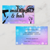 Make-up und Haarwerkzeug Terminkarte (Vorne/Hinten)