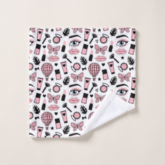 Make-upaufkleber-Muster Badhandtuch Set (Waschlappen)