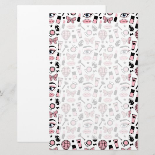 Make-upaufkleber-Muster Briefpapier (Vorne/Hinten)