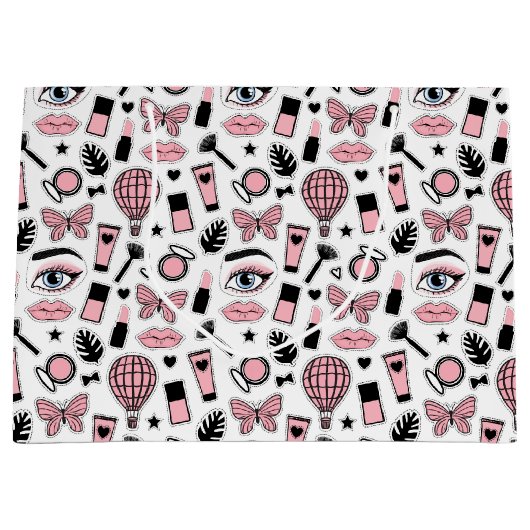 Make-upaufkleber-Muster Große Geschenktüte (Vorderseite)