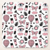 Make-upaufkleber-Muster Rechteckiger Pappuntersetzer (Vorderseite)