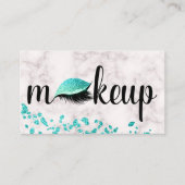 Make-upaugen-Peitschen-Aqua-blauer Glitzer-Marmor Visitenkarte (Vorderseite)