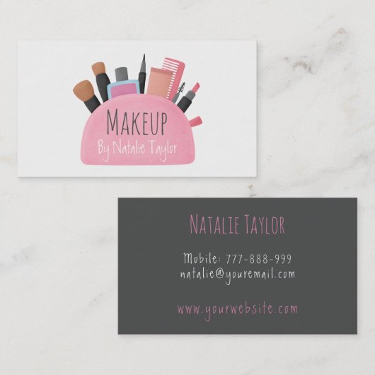 Make-upbeutel-Umarbeitungs-Visitenkarten Visitenkarte (Vorne/Hinten)