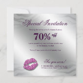 Make-upeinladungs-offenes Haus-Schönheits-Lippen Einladung (Rückseite)