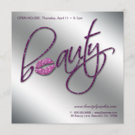 Make-upeinladungs-offenes Haus-Schönheits-Lippen Einladung