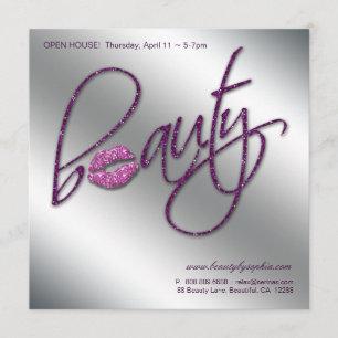 Make-upeinladungs-offenes Haus-Schönheits-Lippen Einladung