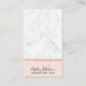 Make-uperröten MarmorRosengoldGlittermonogramm Visitenkarte (Vorderseite)