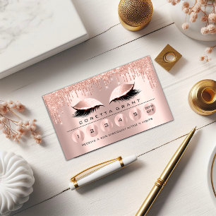 Make-upEstheticianeyelash-Rosen-Tropfen der Visitenkarte