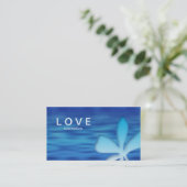 Make-upgeschäfts-Karten-Blumen-Blau-Kosmetik Visitenkarte (Stehend Vorderseite)