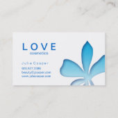 Make-upgeschäfts-Karten-Blumen-Blau-Kosmetik Visitenkarte (Rückseite)