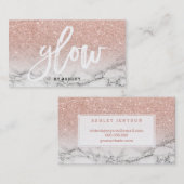 Make-upglühentypographie-RosengoldGlittermarmor Visitenkarte (Vorne/Hinten)