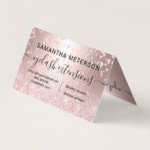 Make-uphaar-RosengoldGlitter Chic-Augenfürsorge Visitenkarten (Rückseite)