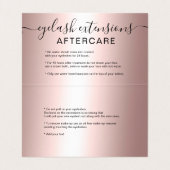 Make-uphaar-RosengoldGlitter Chic-Augenfürsorge Visitenkarten (Innenseite Aufgefaltet)