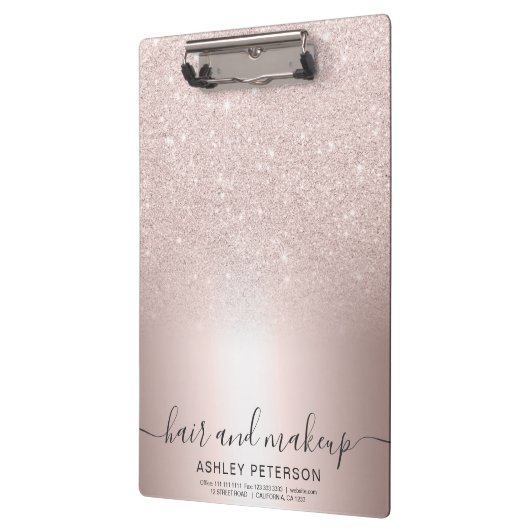 Make-uphaar RosengoldGlitter ombre metallische Klemmbrett (Links)