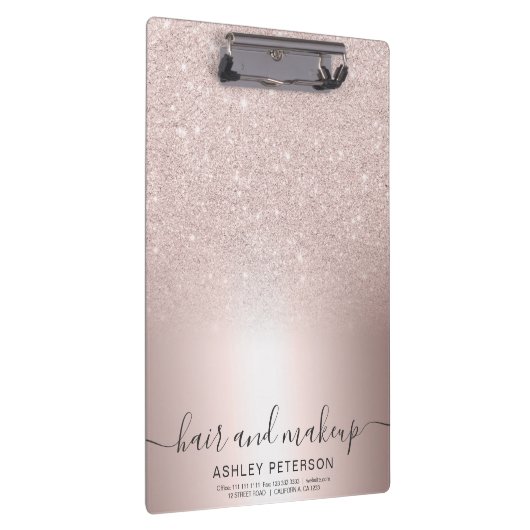 Make-uphaar RosengoldGlitter ombre metallische Klemmbrett (Rechts)