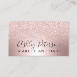 Make-uphaar RosengoldGlitter ombre metallische Visitenkarte