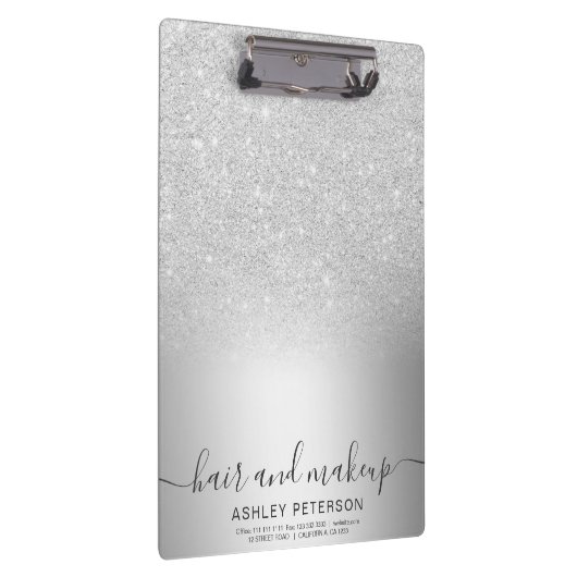 Make-uphaarsilber-Glitter ombre metallische Folie Klemmbrett (Rechts)