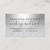 Make-uphaarsilber-Glitter ombre metallische Folie Visitenkarte (Rückseite)