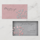 Make-upkünstler-Blumen-Schmetterlings-Rosa 2 Visitenkarte (Vorne/Hinten)