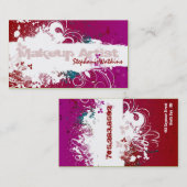 Make-upkünstler-Geschäfts-Kartegrunge-Spritzer-Rot Visitenkarte (Vorne/Hinten)