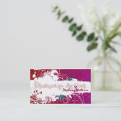 Make-upkünstler-Geschäfts-Kartegrunge-Spritzer-Rot Visitenkarte (Stehend Vorderseite)