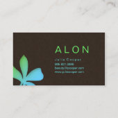 Make-upkünstler-Geschäfts-Karten-Blumen-blaues Visitenkarte (Rückseite)