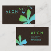 Make-upkünstler-Geschäfts-Karten-Blumen-blaues Visitenkarte (Vorne/Hinten)