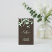 Make-upkünstler-Geschäfts-Karten-Blumen-Grün Brown Visitenkarte (Stehend Vorderseite)