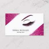 Make-upkünstler-Geschäftskarte mit Glittereffekt Visitenkarte (Vorderseite)