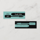 Make-upkünstler-Geschäftskarten aquamarin Mini Visitenkarte (Vorne/Hinten)