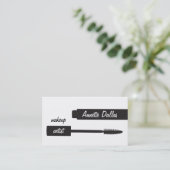 Make-upkünstler-Geschäftskarten Schwarz-weiß Visitenkarte (Stehend Vorderseite)