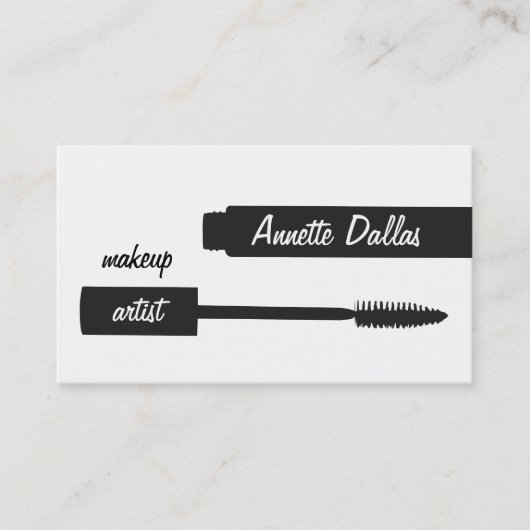 Make-upkünstler-Geschäftskarten Schwarz-weiß Visitenkarte (Vorderseite)