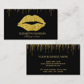 Make-upkünstler-Glitzer-Lippen Visitenkarte (Vorne/Hinten)