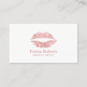 Make-upkünstler-Glitzer-Rosen-Goldlippenminimaler Visitenkarte