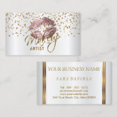Make-upkünstler-goldene Confetti-u. Rosen-Lippen Visitenkarte (Vorne/Hinten)