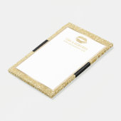 Make-upkünstler-GoldGlitzer-Lippenschönheits-Salon Post-it Klebezettel (angewinkelt)
