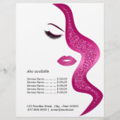 Make-upkünstler-Haar-Stylist-dunkler rosa Glitzer Flyer (Hinten)