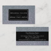 Make-upkünstler-Haar-Stylist-Funky silberner Visitenkarte (Vorne/Hinten)