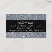 Make-upkünstler-Haar-Stylist-Funky silberner Visitenkarte (Rückseite)