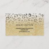 Make-upkünstler-ImitatgoldGlitter-Leopard Visitenkarte (Rückseite)